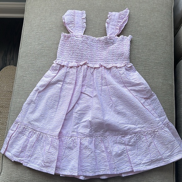 NWT Janie & Jack Pink Seersucker Smocked Dress Size 6 - Picture 2 of 3